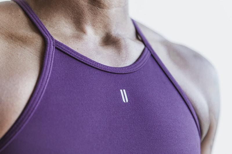 Purple Nobull Halter Sports Bra (MATTE) Women's Sports Bra | CA K2242O